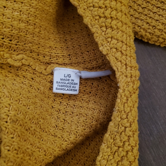Seven Sisters Cable Knit Cowl/Turtle Neck Sweater - Mustard Yellow - Picture 3 of 3